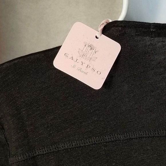Calypso St Barth Stolka Cardigan Black 100% Linen XS S M L MSRP $150 Christmas - Picture 7 of 7